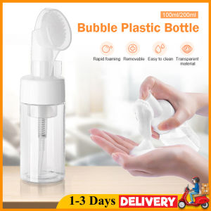 100ml 200ml Mousse Foaming Bottle with Silicone Brush Head Foam Bottle Mini Foam Soap Pump Cleansing Tool Hand Wash Bubble Bottle