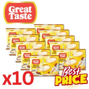 Great Taste White Caramel 3-in-1 Coffee | Creamy Caramel Instant Coffee Mix | Coffee Sachets | Hot or Iced Coffee