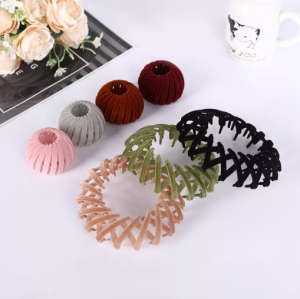 Ikat Rambut Ponytail Sanggul Bird Nest Premium Scrunchie Beludru Korea