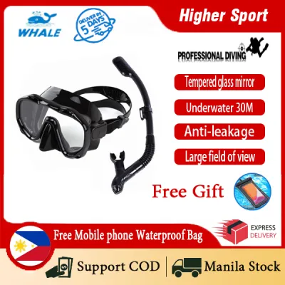Whale Diving set Professional Diving Scuba Snorkel Diving mask Swimming Dry Snorkel Tube Set