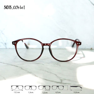 Frame Kacamata Bulat 8018 + Lensa Minus Plus Anti Radiasi Komputer Uv Hp wanita Korea Cewek