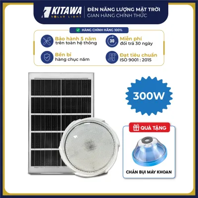 Đèn Ốp Trần Năng Lượng Mặt Trời KITAWA 300W OP3300 Thiết Kế Sang Trọng 3 Chế Độ Ánh Sáng