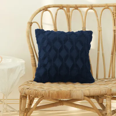 In Style Plush Geometric Cushion Cover Solid Color Sofa Pillowcase Pillow Cover Skin Friendly Cushion Case Home Decor Sarung Bantal Cadar Sofa Cover 枕头套 沙发套 抱枕 A07