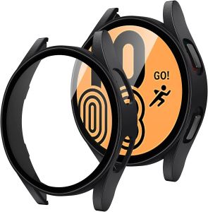 Kính + Trường hợp đối với Samsung Galaxy Watch 6 5 4 44mm 40mm accessorie PC tất cả các xung quanh chống rơi Bumper Bìa watch6 watch5 watch4 miếng bảo vệ màn hình