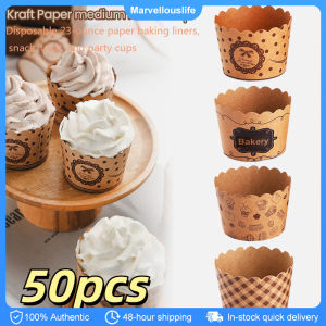 50Pcs Cake Baking Cup Mousse Paper Cup Cupcake Moulds Paper Baking Catering Container Party Baking Supplies