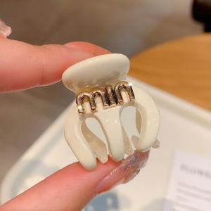 Kẹp Tóc Đuôi Ngựa Màu Trắng Đen Họa Tiết Chữ Thời Trang Mini Cho Nữ-HUASE