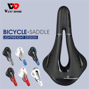 WEST BIKING MTB Saddle Soft Pu Leather Hollow Breathable Bike Saddle Seat Waterproof Saddle Seat For MTB  Comfortable Saddle For Road Bike Bike Accessories
