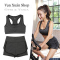Bộ Tập Thể Thao, Gym, Tennis, Chạy Bộ, Cầu Lông Nữ - Áo Bra - Quần Short Chất Dày Dặn, Co Giãn 4 Chiều Thoải Mái Vận Động. 