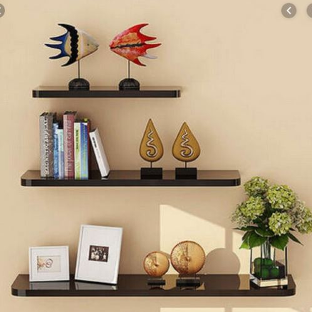 3Layer Hanging Wall Shelf Hanging Stacking Wood Floating Room Decoration | Floating Shelf