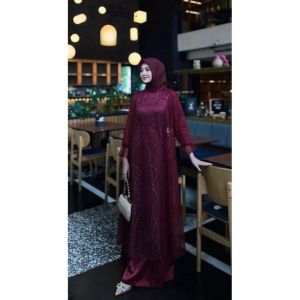 COD Dress Terbaru / Alea Dress BUSUI / Bahan Silk apk Brokat / Dress Lebaran 2025 / Gamis Termurah