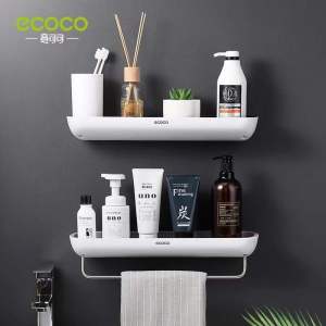 ECOCO Bathroom Storage Rack Free Perforated Wall-mounted Toilet Shower Storage Organizer Shelf Toilet Wall Storage