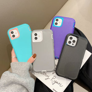 CrashStar 3 In 1 Hard Thick Anti-fall Armor Phone Case For iPhone 15 14 13 12 11 Pro Max XS XR X 8 7 Plus + SE 2020 Silicone Add PC Shockproof Phone Casing Fashion Phone Cover Shell Top Seller