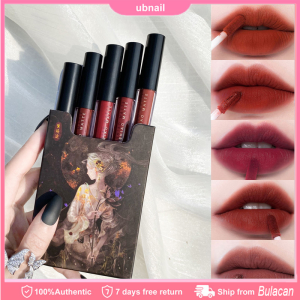 5pcs/set Not Dry Matte Velvety Lipstick Set Easy Coloring Set Velvet Matte Long Wearing Lipstick