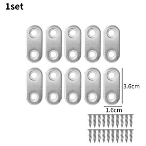 10ชุดเหล็กสเตนเลสแผ่นเชื่อมต่อซ่อมแผ่นเรียบที่ค้ำเหล็กสำหรับซ่อมเฟอร์นิเจอร์