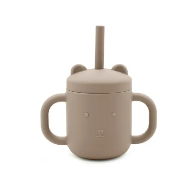 Biomom Silicone Bear Straw Sippy Cup (9 Colors)