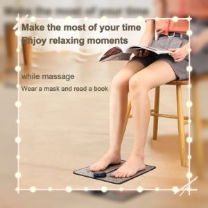 【Xavier】 Smart EMS Foot Massager Mat - Portable Acupressure Massage Device for Reflexology and Meridian Points - Rechargeable Foot Massager with Pulsating Currents for Ultimate Foot Therapy!