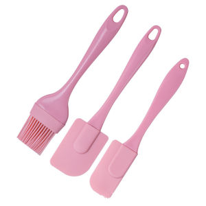 Bộ dụng cụ làm bánh 3 món silicon gồm chổi cọ quét dầu ăn spatula trộn bột phới dẹt silicone đánh trứng kem chịu nhiệt-Randy888