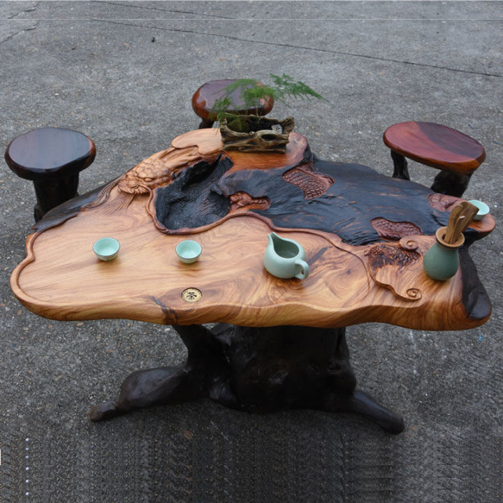 Rosewood natural log root carving tea table root coffee table Kung Fu ...