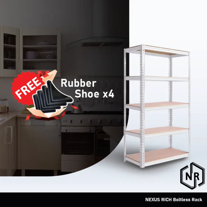 NEXUS [Beige] 5Level Boltless Rack 1500kg Shelf Rack Storage Ready ...