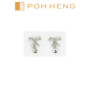 Poh Heng Jewellery 18K Ribbon Earrings in White Gold*Online Exclusive*