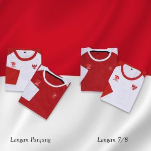 Kaospolos - Kaos polos pria raglan distro seragam Merah Putih hari HUT Kemerdekaan RI 79th