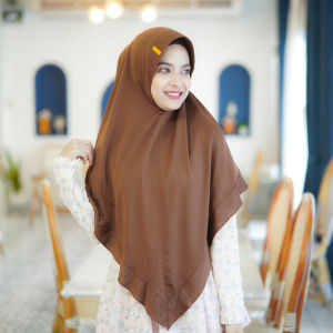 ผ้าคลุมสวมสำเร็จ ฮิญาบมุสลิมสไตล์อินโด ทรงตัววี ผ้าพริ้วใส่สบาย สีพื้น ดีเทลเรียบๆ HK99วาริสมุสลิม