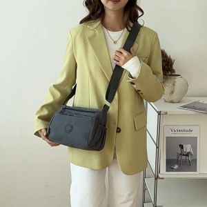 Sling Bag For Women Korean New Style Multi Zipper Pockets Crossbody Shoulder Bags Women Nylon Lightweight
