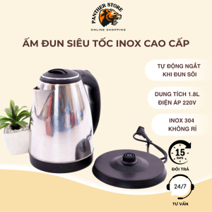 Ấm Siêu Tốc Inox 1.8L Cách Nhiệt Bình Đun Siêu Tốc Đun Nước Siêu Nhanh Trong Vòng 5 Phút Bình thuỷ dun nước ấm đun nước