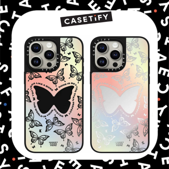 New CASETiFY x You Give Me Butterflies Mirror Shockproof Phone Case