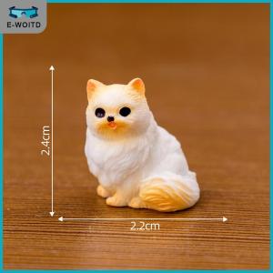 【E-WOITD】 ของประดับรูปแมวขนาดเล็กภูมิทัศน์การ์ตูนลูกแมวขนาดเล็กโมเดลบ้านตุ๊กตาภายในรถบ้านเดสก์ท็อปของตกแต่ง