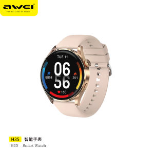 Awei H35 Smart Watch Original Touch Screen Bluetooth Call Heart Rate Blood Oxygen Sleep Health Monitor 100+ Sports Mode IP68 Waterproof Smartwatches For Men Women
