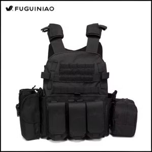 FUGUINIAO Mens tactical vest nylon bag armor badge military combat game vest