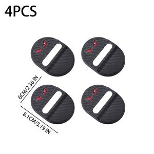 4x Auto Noise Reduction Part Anti Collision Damper Pad Devil Eye Decor Car Door Lock Protective Cover Silicone for Most Vehicle