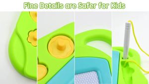AiTuiTui Magnetic Drawing BoardTravel Doodle Erasable Writing Sketch Colorful Pad Area Educational Learning Toy for Kid/Toddlers/Babies with 3 Stamps and 1 Pen (Green)