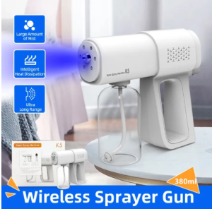 K5 Nano Spray Gun Wireless Atomized Disinfection Sprayer Gun Rechargeable Blue Light Air Purification Machine