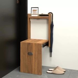 xpkQ Invisible Folding Shoe Changing Stool Creative Entrance Door Wall Telescopic Stool Space Saving Luxury Ottoman Home Furniture 6B2Z9
