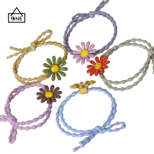 A.one Koraen Elastic Hair Tie Small Fresh Daisy Flowers Hair Accessories Hair Tie Rubber Random Color COD