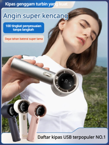 Kipas Angin Mini Genggam Portabel Outdoor Dengan 5 Kecepatan Kuat Dan Pengisian Daya Ulang Desain Ringan Dan Hening