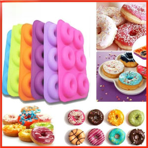 6 Cavity Silicone Donut Silicone Mold Cake Bread Doughnut Mould Maker Soft Dessert Making Home