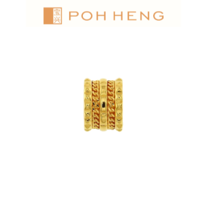 Poh Heng Jewellery 24K Sculpted Barrel Pendant in Yellow Gold[Price By Weight]