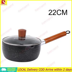 【Big Sale】Nonstick Sauce Span Boiled Milk Pot Long Handle Medical Stone Omelette Pan Universal Instant Noodle Pot for Home Kitchen【SuperLegend】