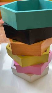Rak dinding hiasan dinding lucu segi enam hexagonal