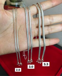 สร้อยคอเงินแท้92.5% ลายแบน มีหลายขนาดให้เลือก เหมาะสำหรับเด็ก-ผู้ใหญ่ ยาว 16-24 นิ้ว(งานไทย)