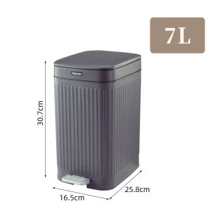 Justliving 7/8.5L mỏng phòng tắm Thùng rác với nắp bước Thùng rác bàn đạp Thùng rác Báo Chí nắp thùng rác hẹp hình chữ nhật rác cho hẹp văn phòng/nhà bếp/phòng ngủ/nhà vệ sinh