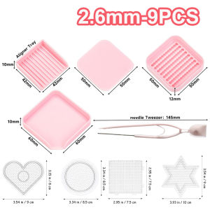 🔥HOT🔥 Perler Beads Tools Kit for 2.6mm Mini Beads 9PCS with Needle Tweezer Spoon & Tray - Make Keychains Jewelry Pixel Art DIY Kids Crafts