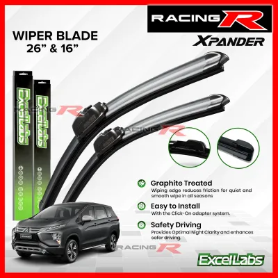 Mitsubishi Xpander 2018 to 2026 EXCELLABS Banana Front Wiper Blade High Class Rubber Pair ( 26 / 16 )