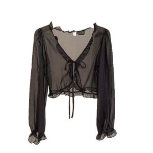 New Sun Protection Sun Protection Coat Ruffle Long Sleeves Cardigan Breathable Lace Bow Outwear Female H260729