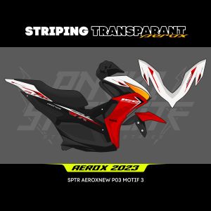 Stiker Striping Transparan Aerox 2023 Desain Eksklusif - Pilihan Warna Merah/Biru
