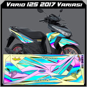 STIKER STRIPING MOTOR HONDA VARIO VARIASI BIRU HOLOGRAM TH TERMURAH DAN TERLARIS
