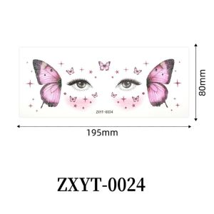 VALER Waterproof Glitter Butterfly Face Tattoo Star Heart Realistic Face Tattoo Sticker Fashion Convenient Eye Makeup Tattoo Women Kids Children